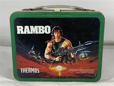 rambo metal lunch box with thermos|steel lunch box for adults.